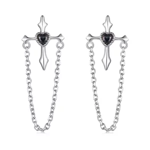 (imagen para) Pendientes con cadena cruzada estilo PANDORA - SCE1808