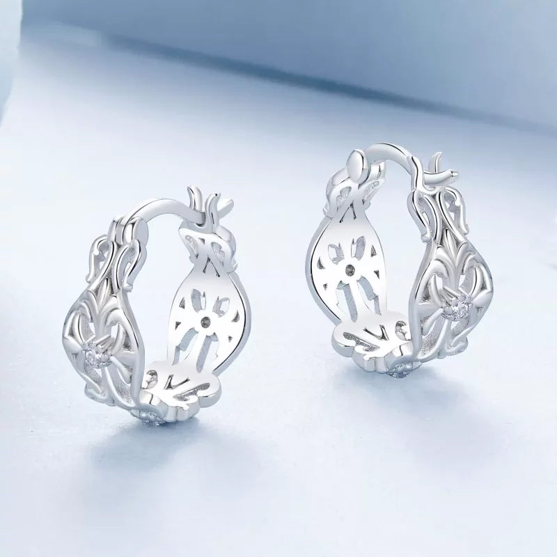 (imagen para) Pendientes con diseño de palacio estilo vintage de PANDORA - BSE1055 - Ver 3