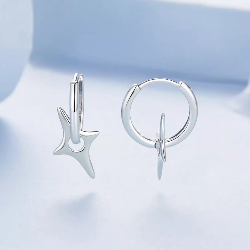 (imagen para) Pendientes con estrellas estilo PANDORA - BSE1083 - Ver 3