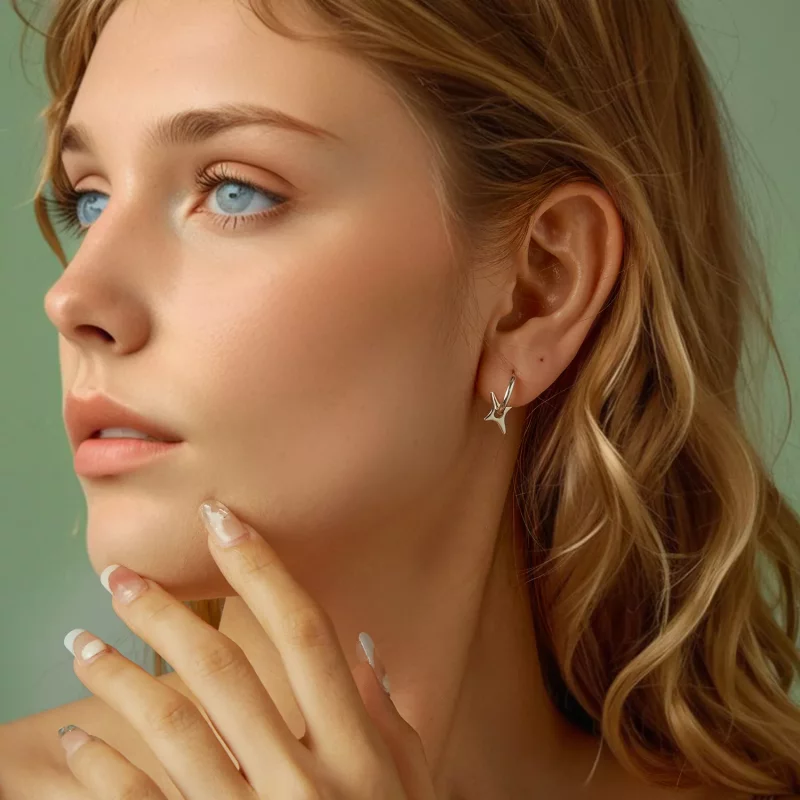 (imagen para) Pendientes con estrellas estilo PANDORA - BSE1083 - Ver 7