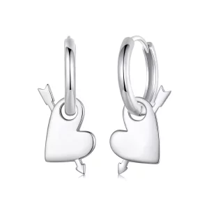 Pendientes con forma de corazón estilo PANDORA - BSE1082 (imagen para) Pendientes con forma de corazón estilo PANDORA - BSE1082