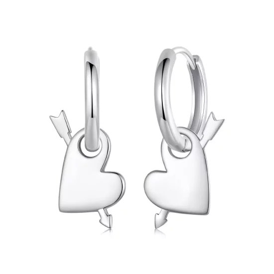 (imagen para) Pendientes con forma de corazón estilo PANDORA - BSE1082