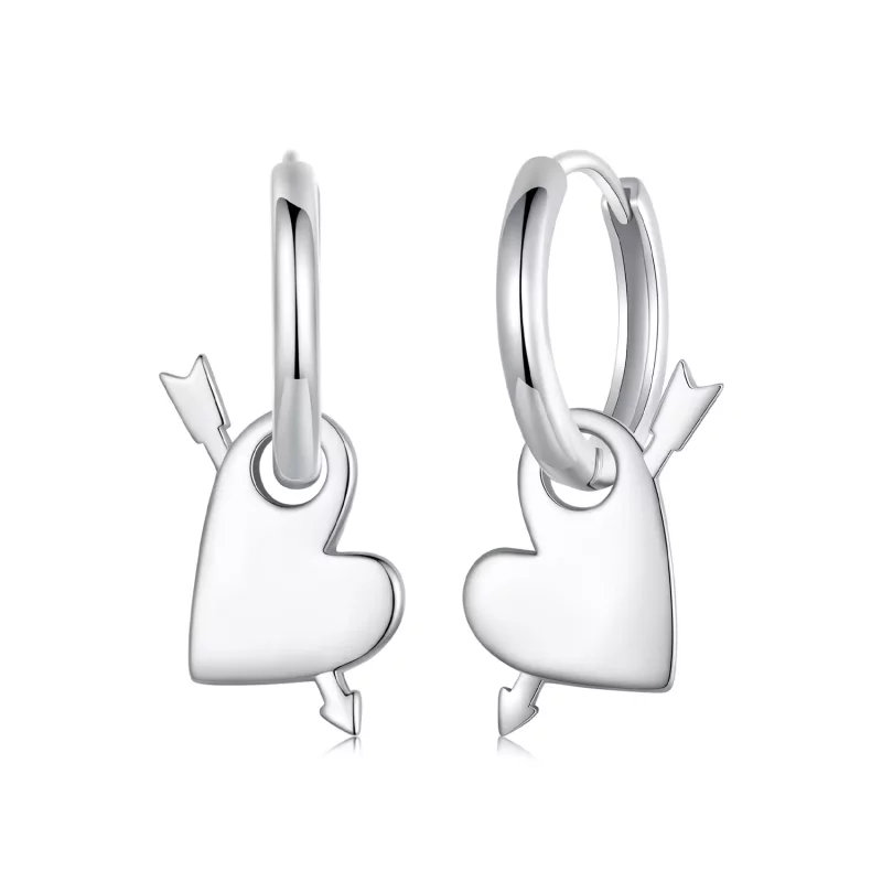 (imagen para) Pendientes con forma de corazón estilo PANDORA - BSE1082
