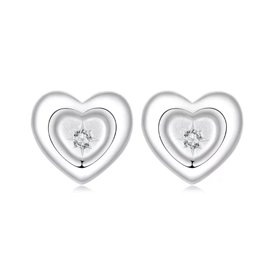 (imagen para) Pendientes con forma de corazón y estrella estilo PANDORA - BSE1045