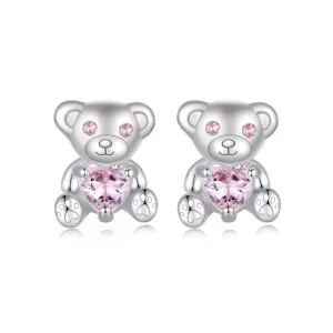 (imagen para) Pendientes con forma de oso de amor estilo PANDORA - SCE1774
