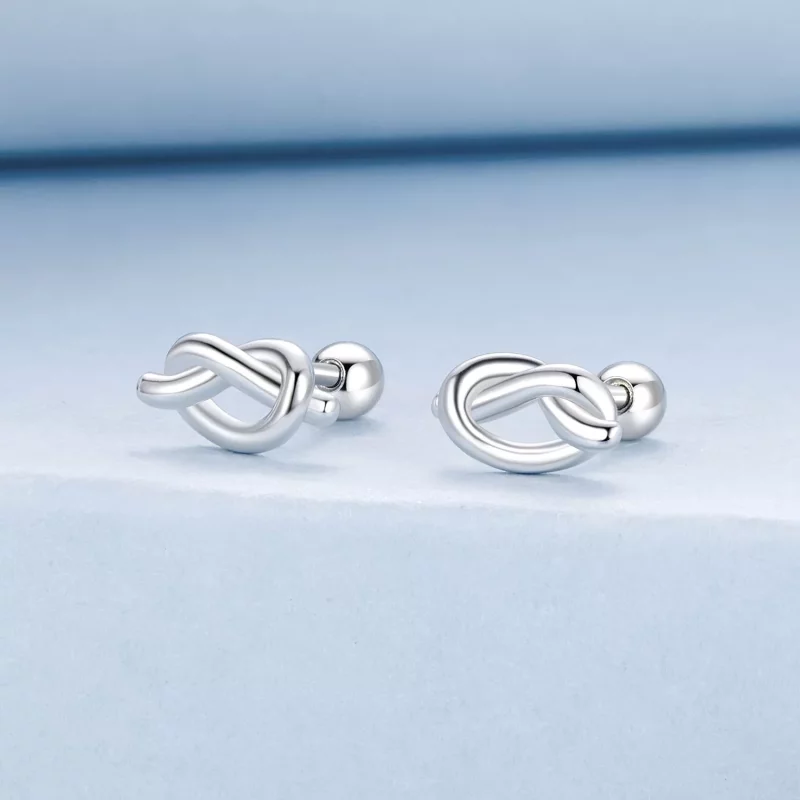 (imagen para) Pendientes con nudo estilo PANDORA - BSE1051 - Ver 2