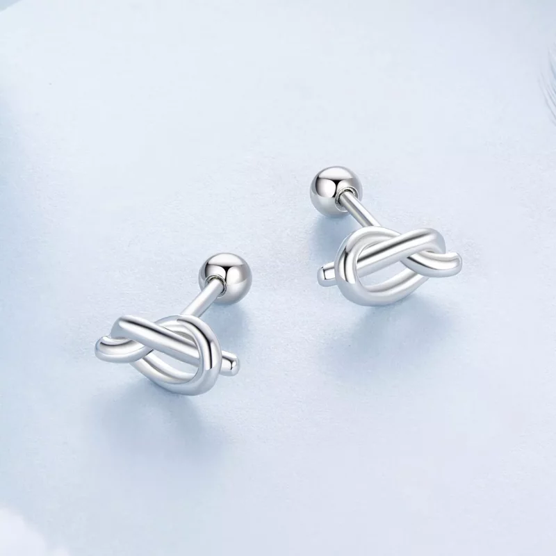 (imagen para) Pendientes con nudo estilo PANDORA - BSE1051 - Ver 3
