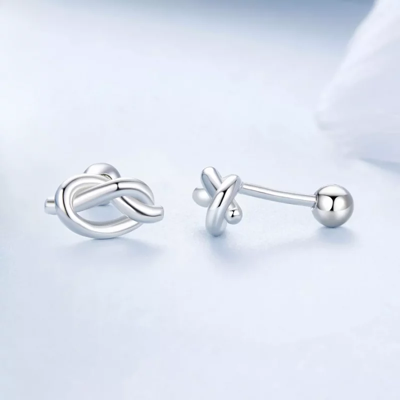 (imagen para) Pendientes con nudo estilo PANDORA - BSE1051 - Ver 4
