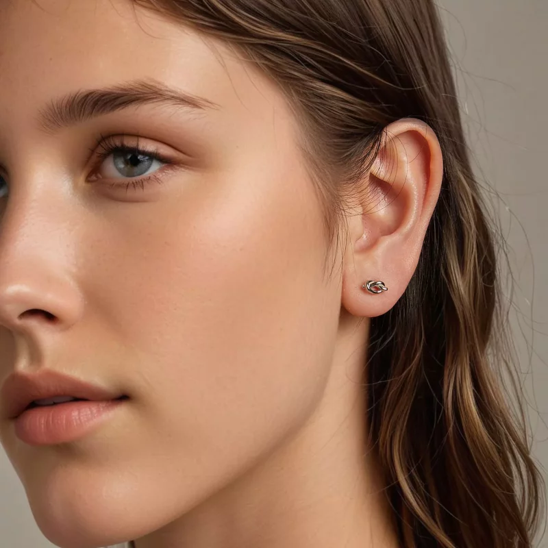 (imagen para) Pendientes con nudo estilo PANDORA - BSE1051 - Ver 7