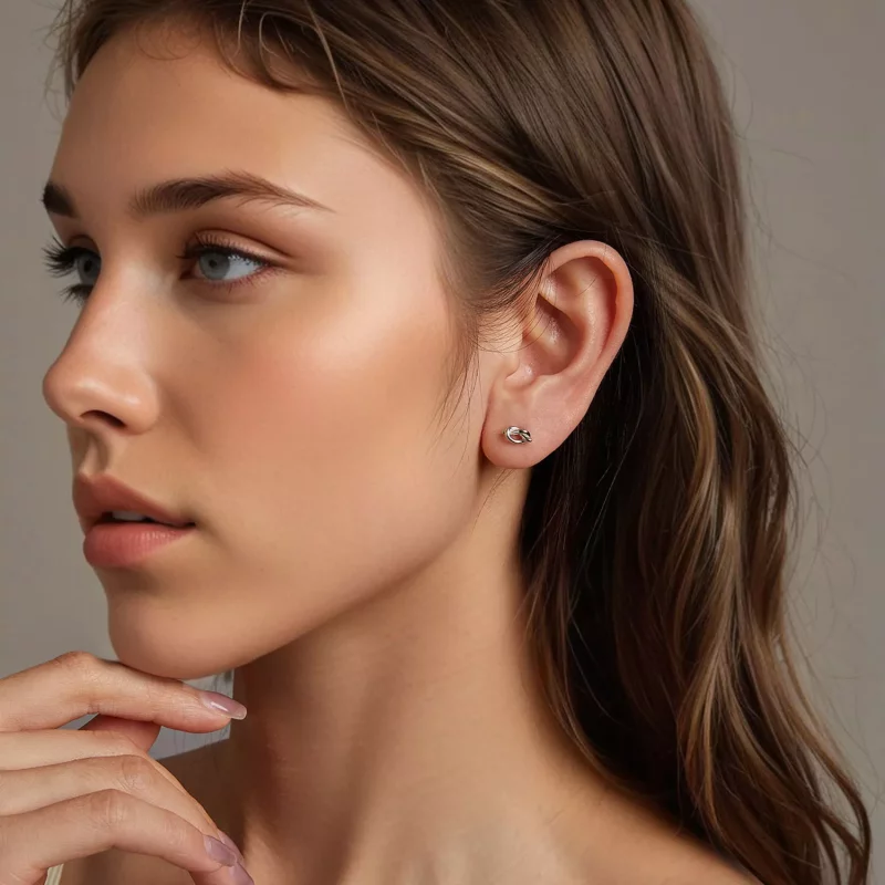 (imagen para) Pendientes con nudo estilo PANDORA - BSE1051 - Ver 8