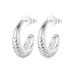(imagen para) Pendientes con textura de temperamento estilo PANDORA - BSE1058