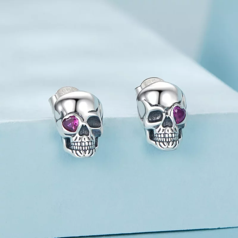 (imagen para) Pendientes de calavera estilo PANDORA - SCE1771 - Ver 2