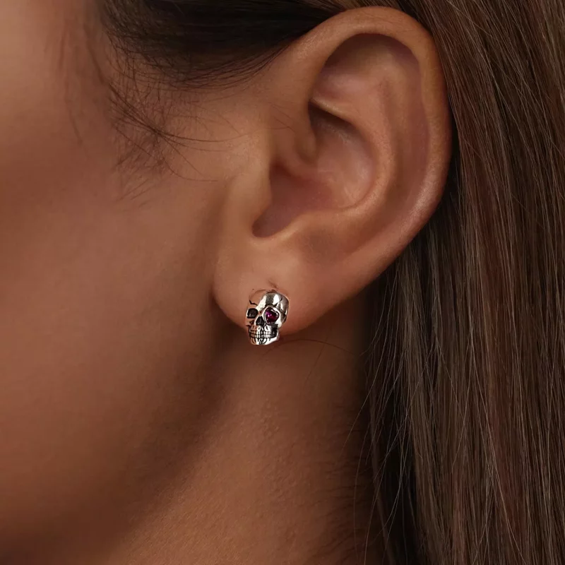 (imagen para) Pendientes de calavera estilo PANDORA - SCE1771 - Ver 6