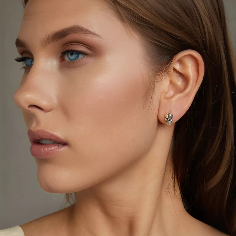 (imagen para) Pendientes de calavera estilo PANDORA - SCE1771 - Ver 8
