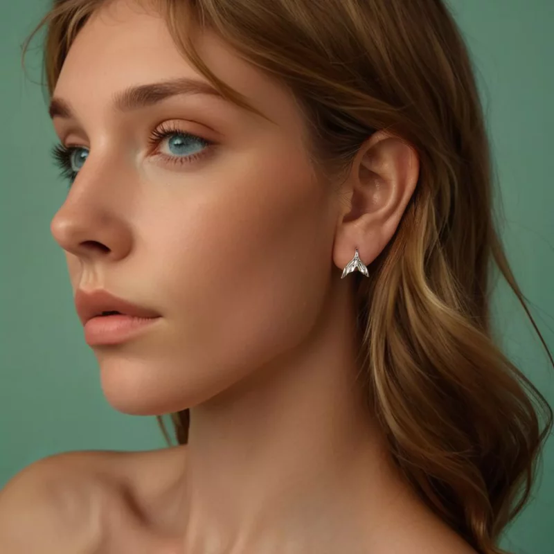 (imagen para) Pendientes de cola de pez estilo PANDORA - SCE1807 - Ver 8