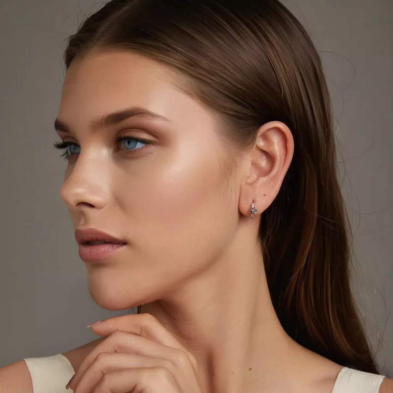 (imagen para) Pendientes de corazón de colores estilo PANDORA - BSE1049 - Ver 7