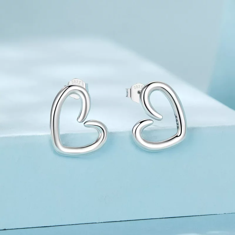 (imagen para) Pendientes de corazón estilo PANDORA - SCE1769 - Ver 2