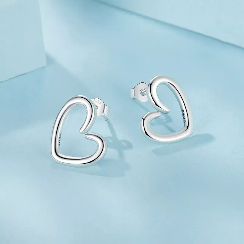 (imagen para) Pendientes de corazón estilo PANDORA - SCE1769 - Ver 3