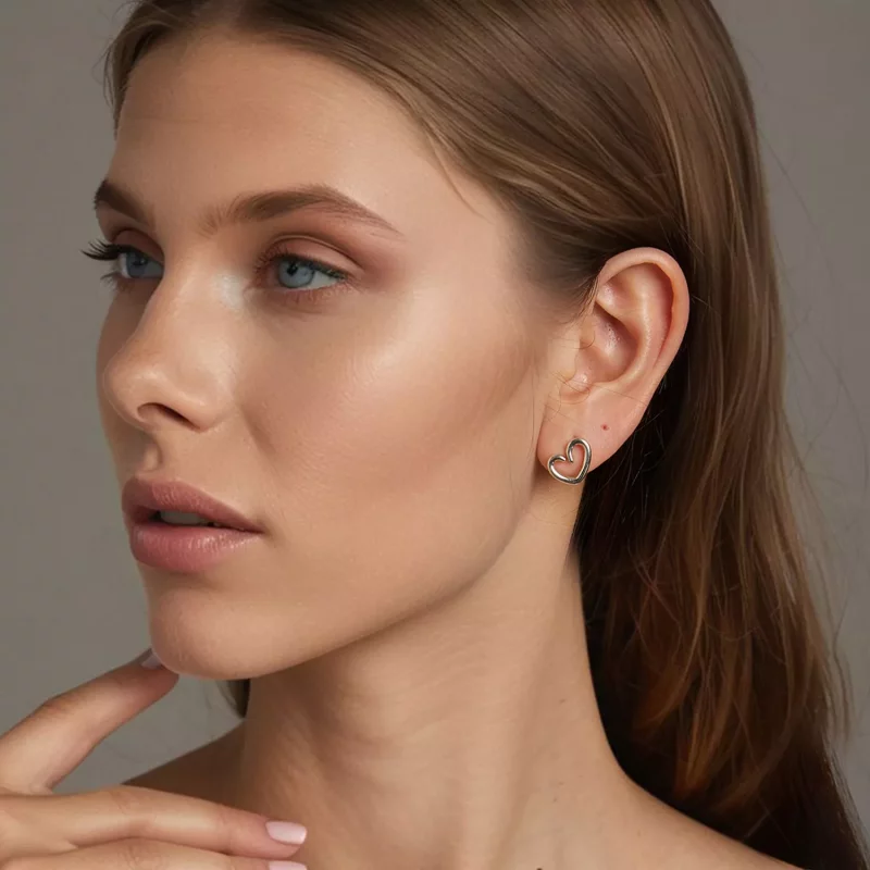 (imagen para) Pendientes de corazón estilo PANDORA - SCE1769 - Ver 7