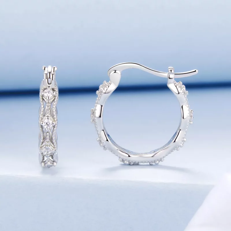 (imagen para) Pendientes de encaje estilo PANDORA - BSE1101 - Ver 2