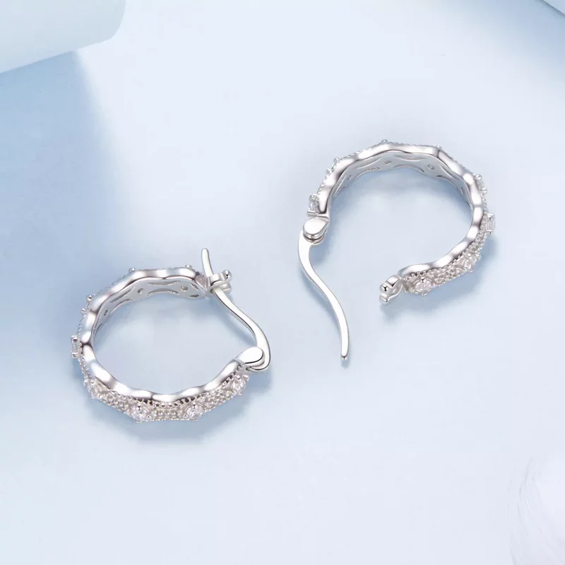 (imagen para) Pendientes de encaje estilo PANDORA - BSE1101 - Ver 3
