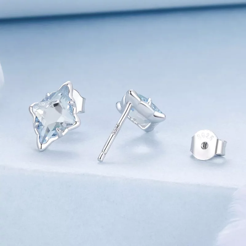 (imagen para) Pendientes de estrella estilo PANDORA - BSE1050 - Ver 2