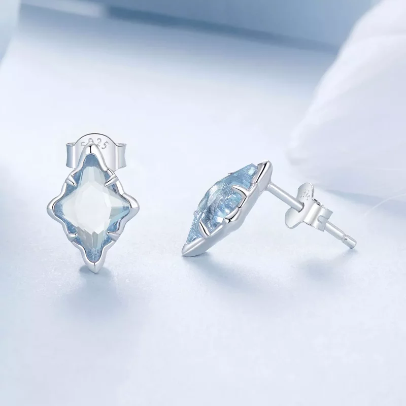(imagen para) Pendientes de estrella estilo PANDORA - BSE1050 - Ver 4