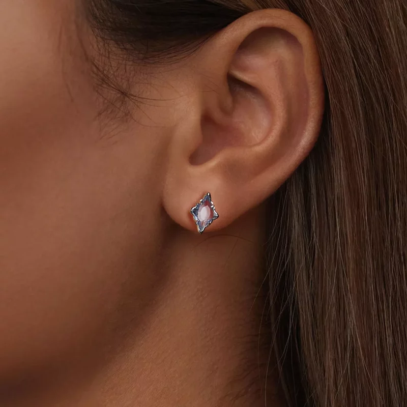 (imagen para) Pendientes de estrella estilo PANDORA - BSE1050 - Ver 6