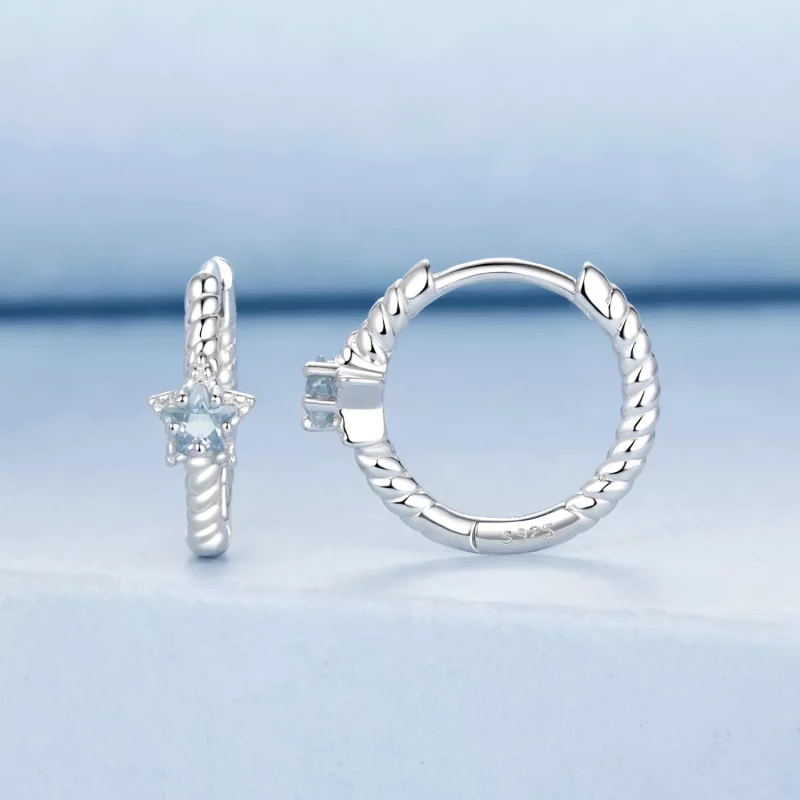 (imagen para) Pendientes de estrella estilo PANDORA - BSE1090 - Ver 2