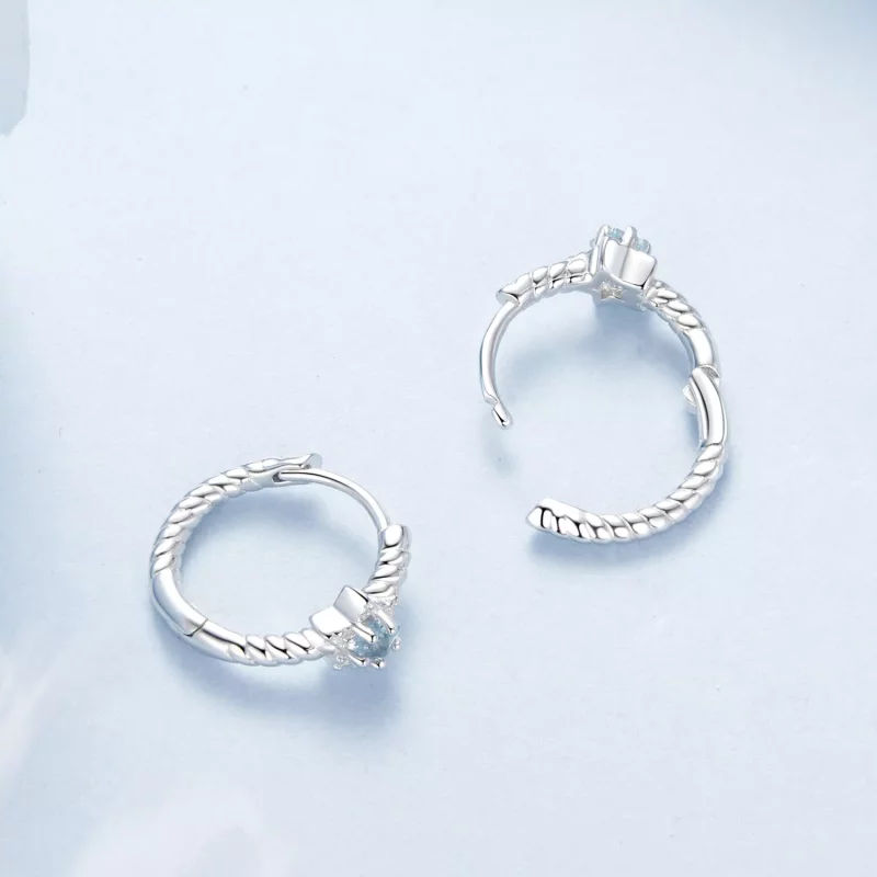 (imagen para) Pendientes de estrella estilo PANDORA - BSE1090 - Ver 3