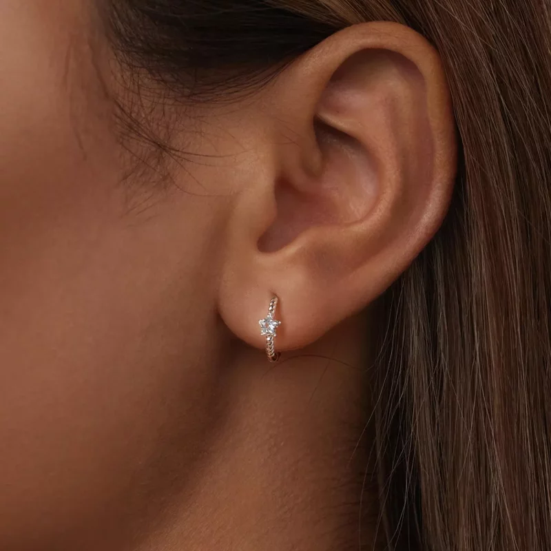 (imagen para) Pendientes de estrella estilo PANDORA - BSE1090 - Ver 6