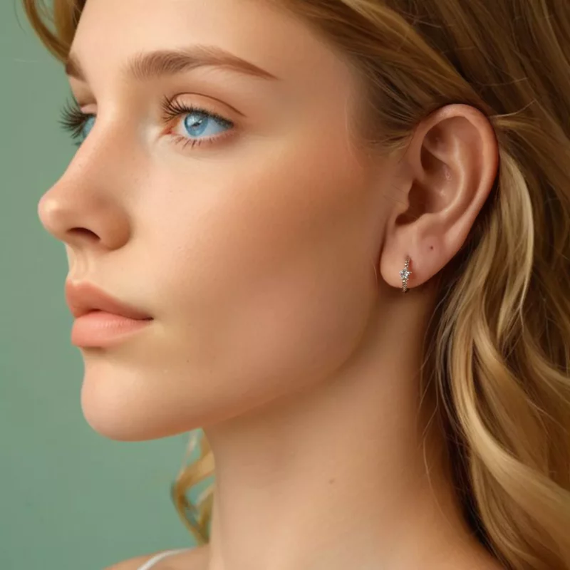(imagen para) Pendientes de estrella estilo PANDORA - BSE1090 - Ver 8