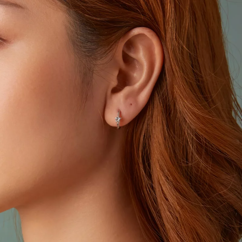 (imagen para) Pendientes de estrella estilo PANDORA - BSE1090 - Ver 9