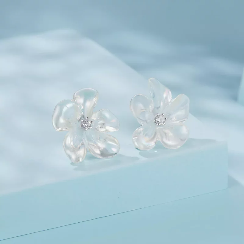 (imagen para) Pendientes de flores frescas estilo PANDORA - SCE1804 - Ver 2