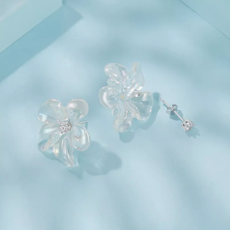 (imagen para) Pendientes de flores frescas estilo PANDORA - SCE1804 - Ver 3