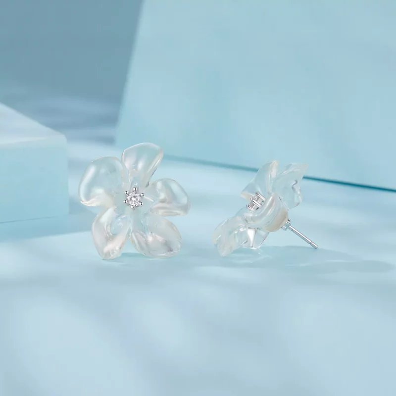 (imagen para) Pendientes de flores frescas estilo PANDORA - SCE1804 - Ver 4