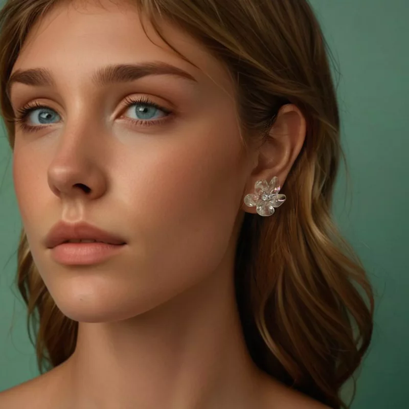 (imagen para) Pendientes de flores frescas estilo PANDORA - SCE1804 - Ver 7