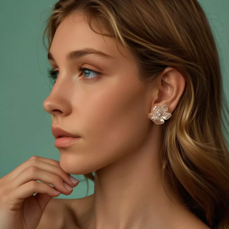 (imagen para) Pendientes de flores frescas estilo PANDORA - SCE1804 - Ver 8