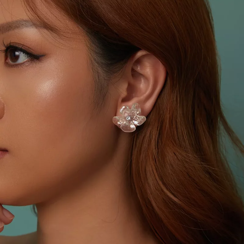(imagen para) Pendientes de flores frescas estilo PANDORA - SCE1804 - Ver 10