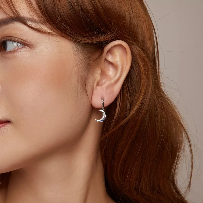 (imagen para) Pendientes de luna estilo PANDORA - SCE1778 - Ver 9
