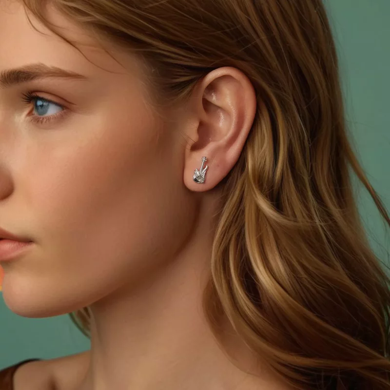 (imagen para) Pendientes de mano de esqueleto estilo PANDORA - SCE1806 - Ver 8