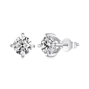 (imagen para) Pendientes de moissanita de 1 ct estilo PANDORA - MSE038-L