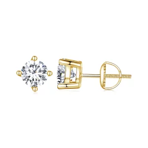 (imagen para) Pendientes de moissanita de cuatro garras de 1 quilate estilo PANDORA - MSE003-LB