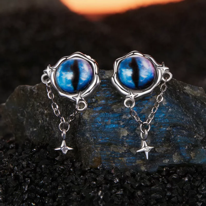 (imagen para) Pendientes de ojo de diablo estilo PANDORA - BSE1092 - Ver 2