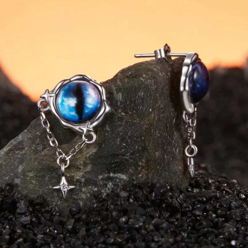 (imagen para) Pendientes de ojo de diablo estilo PANDORA - BSE1092 - Ver 3