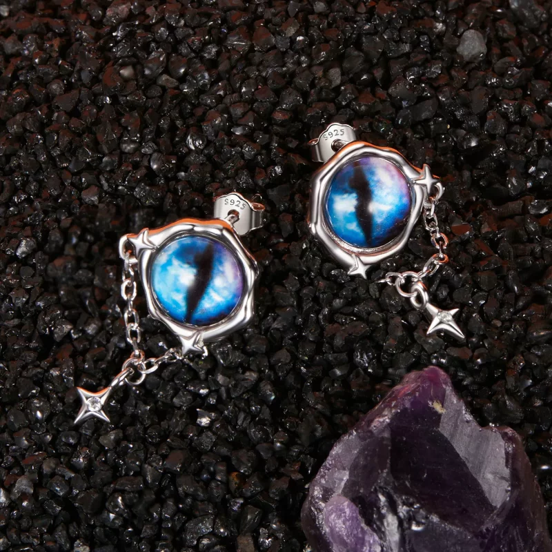 (imagen para) Pendientes de ojo de diablo estilo PANDORA - BSE1092 - Ver 4