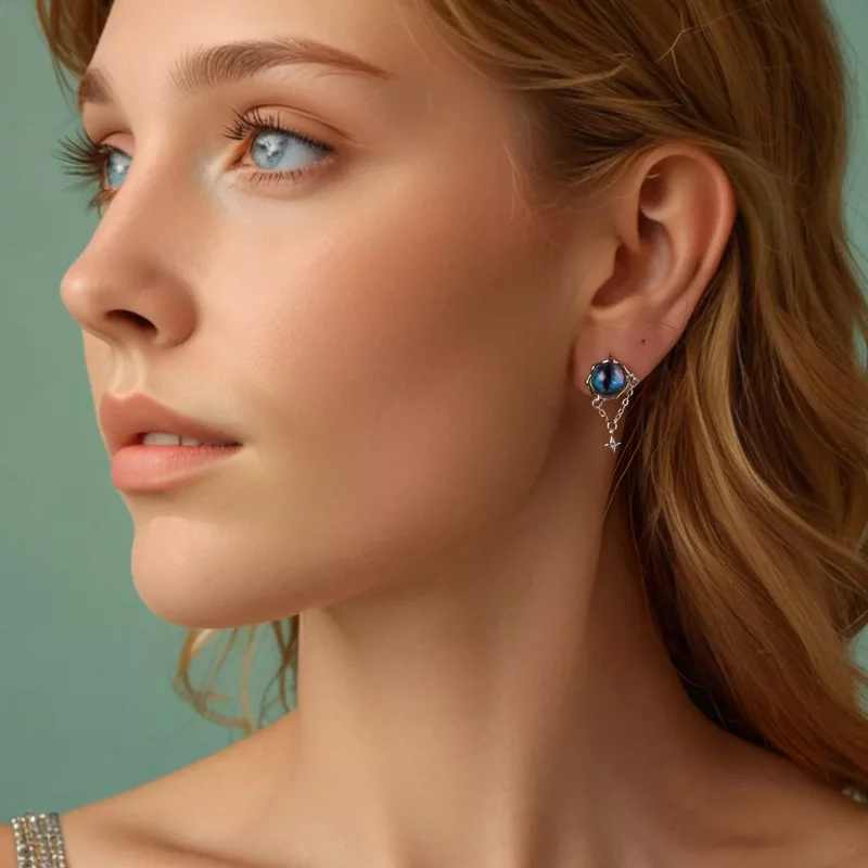 (imagen para) Pendientes de ojo de diablo estilo PANDORA - BSE1092 - Ver 7