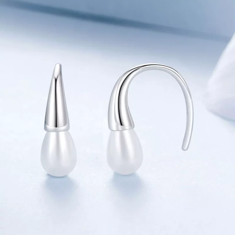 (imagen para) Pendientes de perlas estilo lágrima de PANDORA - BSE1054 - Ver 3