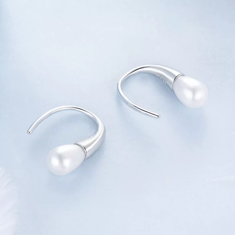 (imagen para) Pendientes de perlas estilo lágrima de PANDORA - BSE1054 - Ver 4
