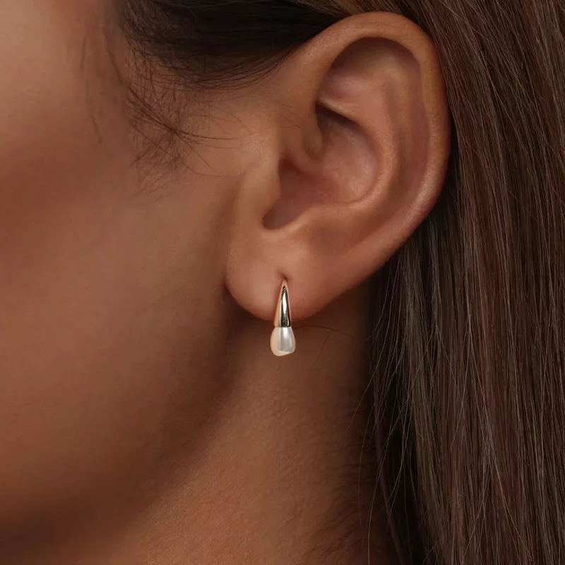(imagen para) Pendientes de perlas estilo lágrima de PANDORA - BSE1054 - Ver 6